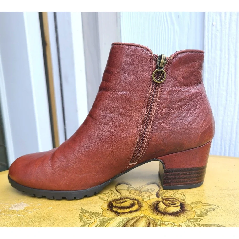 Jambu US‎ 9 Brown Artsy Leather Ankle Boots Cottagecore Fairy Fae Whimsical - Picture 4 of 9